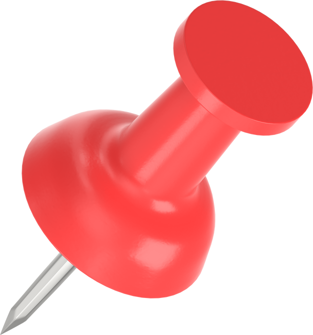 3D rendering illustration of a push pin